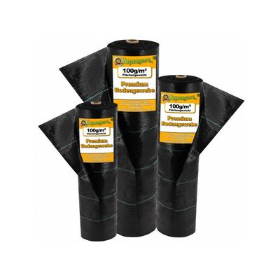 Aquagart - 40m² Bodengewebe Unkrautfolie Mulchfolie 100g 1m breit schwarz