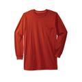 Men's Big & Tall Heavyweight Crewneck Long-Sleeve Pocket T-Shirt by Boulder Creek in Desert Red (Size 7XL)