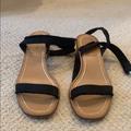 J. Crew Shoes | Black Jcrew Leather Sandal With Grosgrain Straps! | Color: Black | Size: 7.5