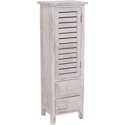 Kommode Schrank, 90x30x25cm, Shabby-Look, Vintage weiß Image