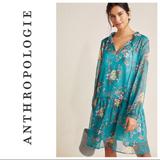 Anthropologie Dresses | Anthropologie Floral Tunic Dress | Color: Blue/Pink | Size: Xs