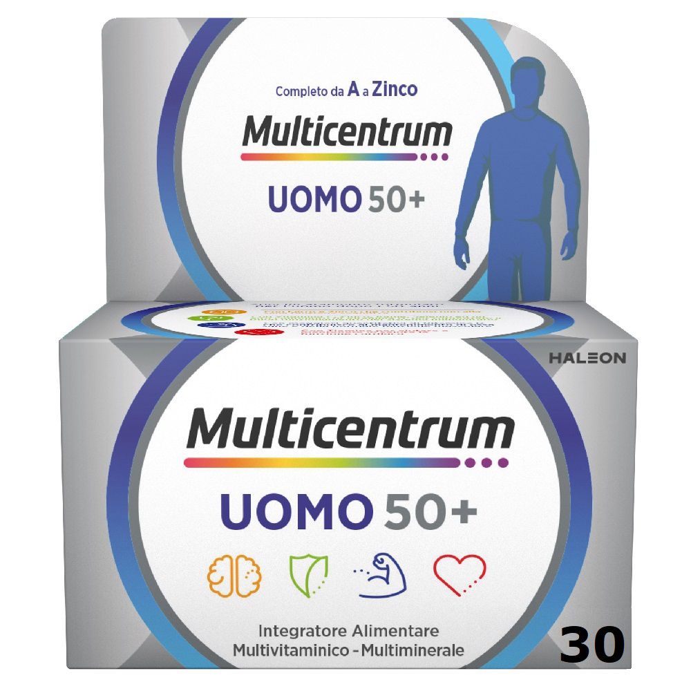 Multicentrum Uomo 50+ Multivitaminico per Uomini 30 g Compresse