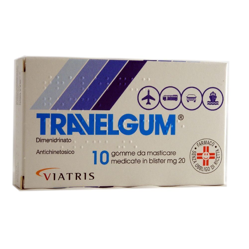 TRAVELGUM 20 mg Gomme da masticare medicate 10 pz Compresse masticabil