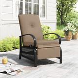 Lark Manor™ Eita Recliner Patio Chair w/ Cushions, Steel in Black | 38 H x 22.6 W x 38 D in | Wayfair E2BEE42519F0476A8BB3540BFDA180AC