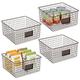 mDesign Set of 4 Wire Storage Basket — Wire Basket for Storing Items around the Home — Metal Basket for Kitchen, Bedroom, Bathroom and More — 30.5 cm x 30.5 cm x 15.2 cm — Bronze