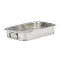 Relaxdays Stainless Steel Roasting Pan, Oven Dish, Dishwasher-Safe, Silver, Size M