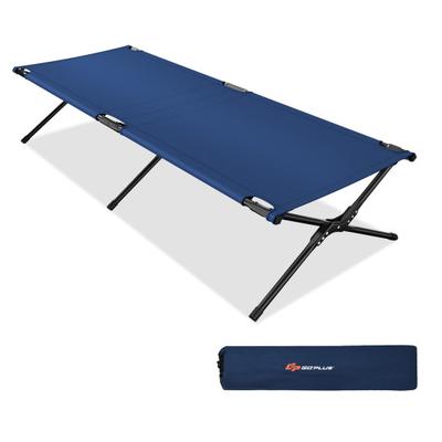 Costway Adults Kids Folding Camping Cot-Blue