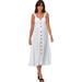 Plus Size Women's Button-Front A-Line Dress by ellos in White (Size 28)