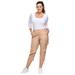 Plus Size Women's Stretch Cargo Capris by ellos® in New Khaki (Size 18)