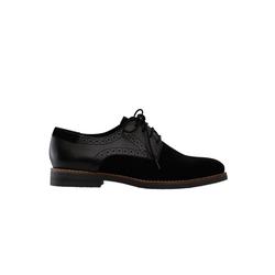Women's Lace-Up Oxford Flats by ellos in Black (Size 7 M)