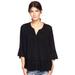 Plus Size Women's Crochet Trim Blouse by ellos in Black (Size L)