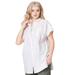 Plus Size Women's Oversized Linen Blend Tunic by ellos in White (Size 4X)