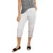 Plus Size Women's Stretch Cargo Capris by ellos® in White (Size 10)