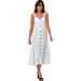 Plus Size Women's Button-Front A-Line Dress by ellos in White (Size 14)