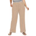 Plus Size Women's Linen Blend Drawstring Pants by ellos in New Khaki (Size 20)