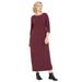 Plus Size Women's 3/4 Sleeve Knit Maxi Dress by ellos in Deep Wine (Size L)