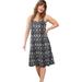 Plus Size Women's Knit Tank dress by ellos in Black Grey Print (Size 5X)