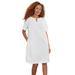 Plus Size Women's Linen-Blend A-Line Dress by ellos in White (Size 30)