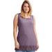 Plus Size Women's Lace Hem Tunic Tank by ellos in Dusty Purple (Size 1X)