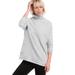 Plus Size Women's Side Button Turtleneck Sweater by ellos in Heather Grey (Size 22/24)