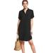 Plus Size Women's Button Front Linen Shirtdress by ellos in Black (Size 34)