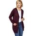 Plus Size Women's Boyfriend Cardigan by ellos in Midnight Berry (Size L)