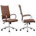 Hokku Designs Elaenor Conference Chair Aluminum/Upholstered in Gray/Brown | 44 H x 24 W x 24 D in | Wayfair 7D475729A8444CC189D2696323B11099