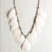 American Eagle Outfitters Jewelry | American Eagle Long Feathered Embellished Necklace | Color: Gold/White | Size: Os