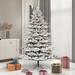 The Holiday Aisle® Flocked Kiana Pine Artificial Christmas Tree w/ Warm White LED Lights w/ Stand, Metal in Green/White | 7.5' H | Wayfair
