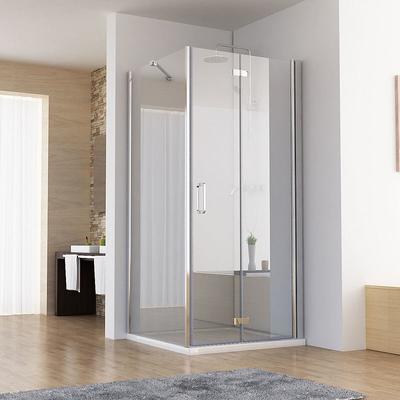 Duschkabine 75x75 cm Eckig Dusche Falttür 75 mit Seitenwand 75 Duschwand nano Glas 185cm Image