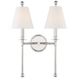 Crystorama Riverdale 14 1/2"H Polished Nickel 2-Light Wall Sconce