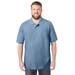 Men's Big & Tall Shrink-Less™ Piqué Polo Shirt by KingSize in Heather Blue (Size 2XL)