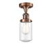 Breakwater Bay Saroyan 1-Light 4.5" Semi Flush Mount Glass, Crystal in Gray/Brown | 11.75 H x 4.5 W x 4.5 D in | Wayfair