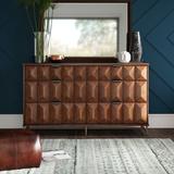 Union Rustic Krishawna 6 Drawer Double Dresser Wood in Brown/Green | 36.5 H x 64 W x 21 D in | Wayfair 072E0ACAAF06439782877F48D0B9D1B4