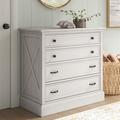 Sand & Stable™ Lana 4 Drawer Dresser Wood in Brown/Red/White | 36 H x 39 W x 19 D in | Wayfair 09890F31238F487F9E2B9763060C78FB