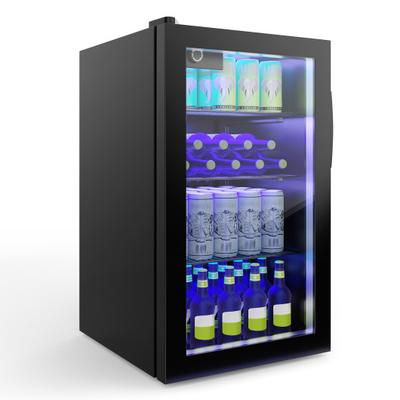 Costway 120 Can Beverage Mini Refrigerator with Glass Door