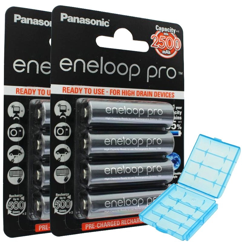 Panasonic eneloop Pro (ehem. Sanyo eneloop Pro) Technology 8er Pack HR-3UWX 2500mAh und AccuCell Akkubox Image