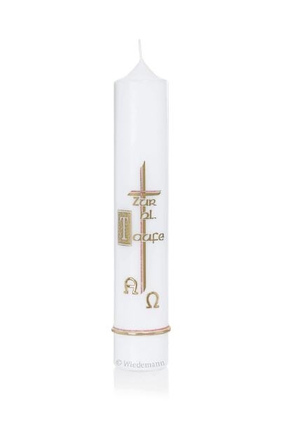 Wiedemann Kerzen Taufkerze verziert 265 x 50 mm, mit individueller Namensverzierung Image