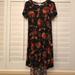 Lularoe Dresses | 2/$20 Floral Lularoe Carly Dress Xxs | Color: Black/Orange | Size: Xxs