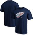 Men's Fanatics Branded Navy Detroit Red Wings Banner Wave Logo T-Shirt