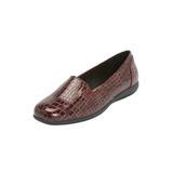 Extra Wide Width Women's The Leisa Slip On Flat by Comfortview in Dark Berry (Size 10 WW)