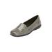 Wide Width Women's The Leisa Slip On Flat by Comfortview in Grey (Size 8 1/2 W)