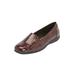 Wide Width Women's The Leisa Slip On Flat by Comfortview in Dark Berry (Size 10 W)