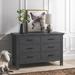 Greyleigh™ Baby & Kids Adame 6 Drawer Double Dresser Wood/Solid Wood in Gray | 34.5 H x 52 W x 21 D in | Wayfair 894A4AA34D644000928F56BDFBD413A1