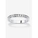 Sterling Silver Simulated Birthstone Stackable Eternity Ring by PalmBeach Jewelry in April (Size 5)