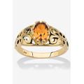 Gold over Sterling Silver Open Scrollwork Simulated Birthstone Ring by PalmBeach Jewelry in November (Size 6)