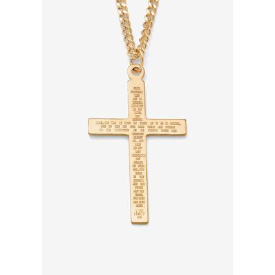 Men's Big & Tall Gold Filled Lord's Prayer Cross Pendant with 24