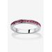 Sterling Silver Simulated Birthstone Stackable Eternity Ring by PalmBeach Jewelry in October (Size 7)