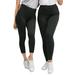 Plus Size Women's 2-Pack Leggings by ellos in Black (Size 1X)