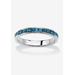 Sterling Silver Simulated Birthstone Stackable Eternity Ring by PalmBeach Jewelry in March (Size 5)